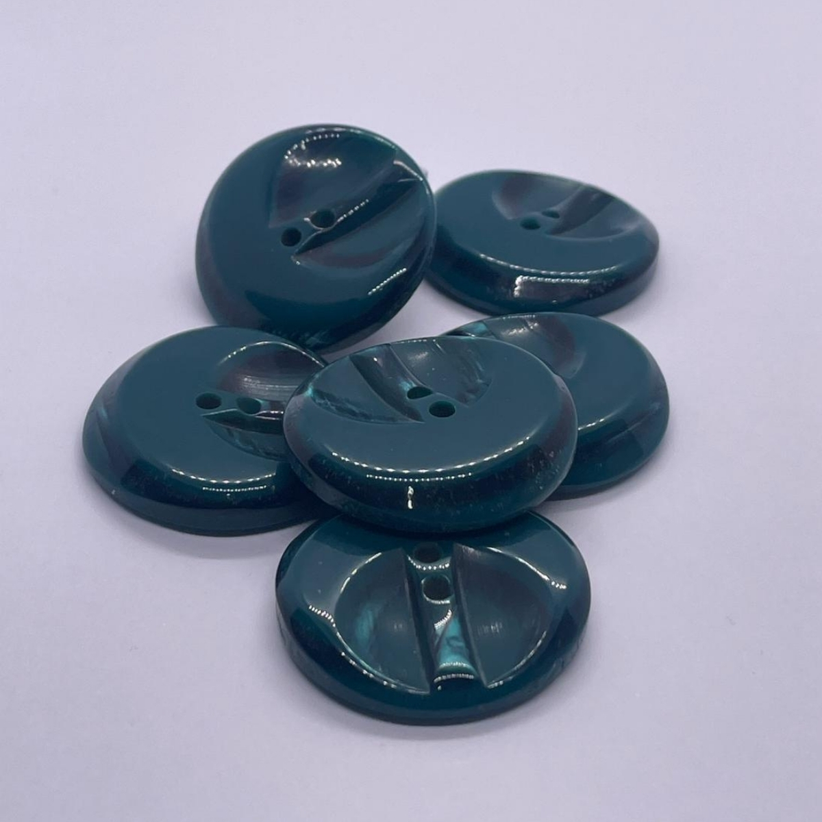 2 Delikli 6 Adet Plastik Düğme (27mm, Yeşil) - Görsel 2