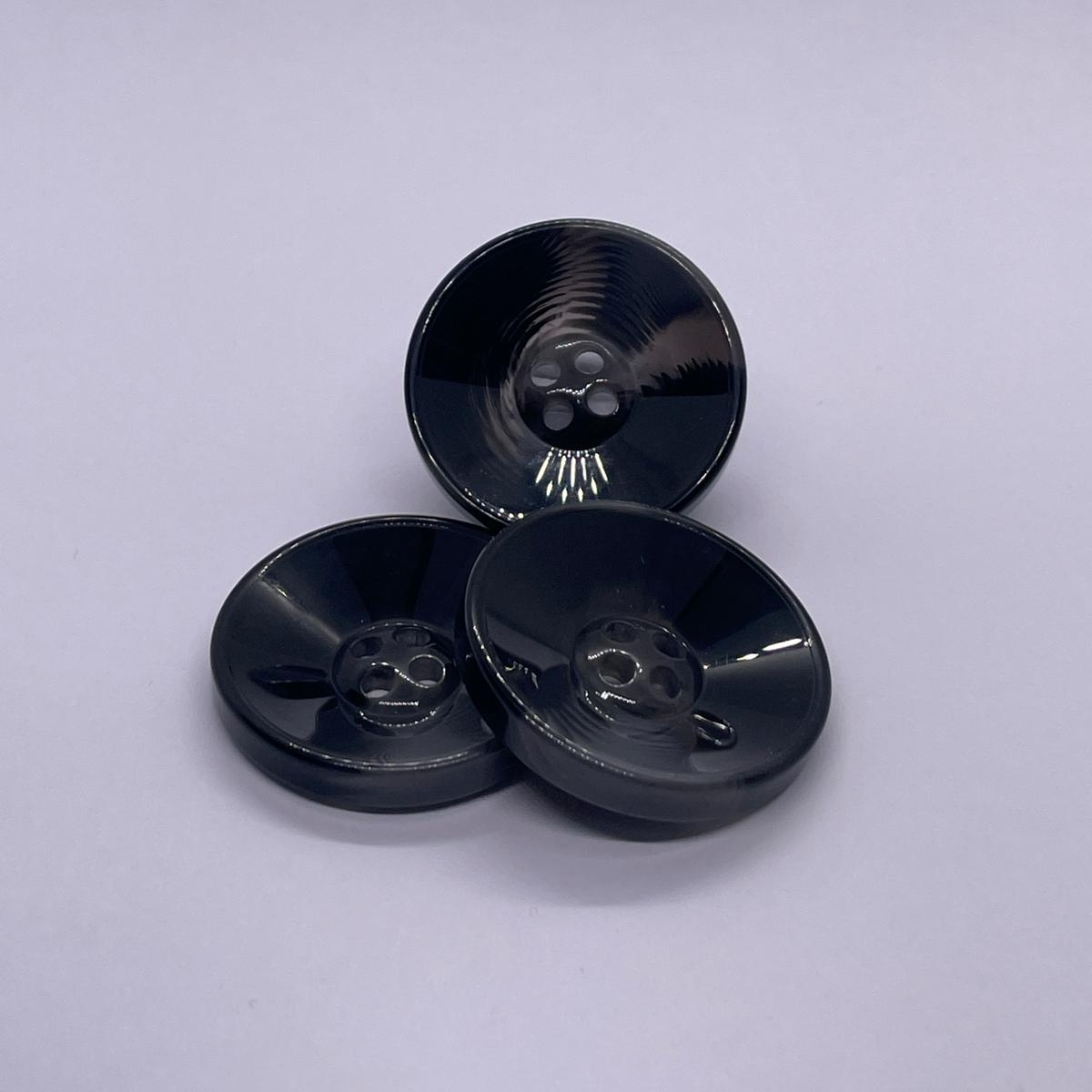 4 Delikli 6 Adet Plastik Düğme (34mm, Siyah) - Görsel 2