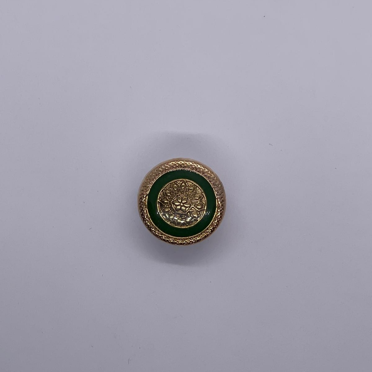 İşlemeli 6 Adet Metal Düğme (15mm, Yeşil) - Görsel 2