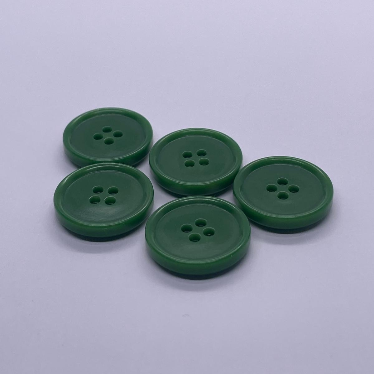 4 Delikli 5 Adet Plastik Düğme (19mm, Yeşil) - Görsel 2