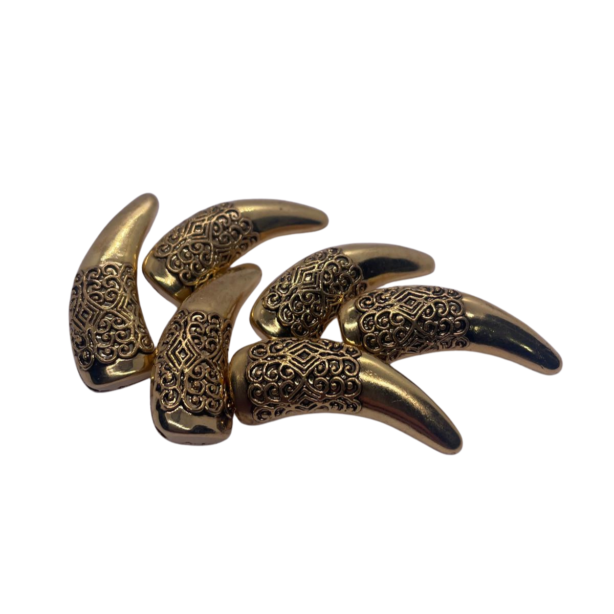6 Adet Metal Görünümlü Plastik Düğme (36mm, Gold)