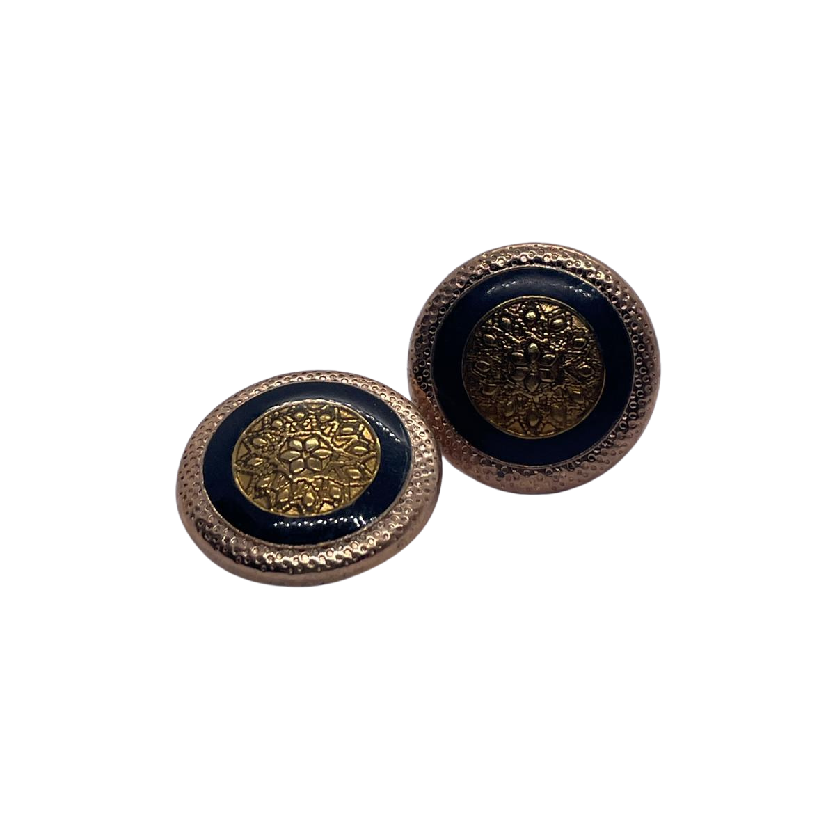 İşlemeli 6 Adet Metal Düğme (15mm, Siyah)