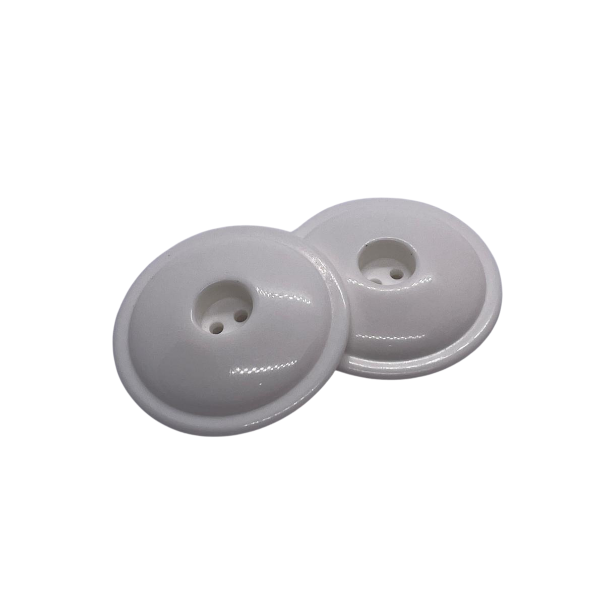 2 Delikli 6 Adet Plastik Düğme (32mm, Beyaz)
