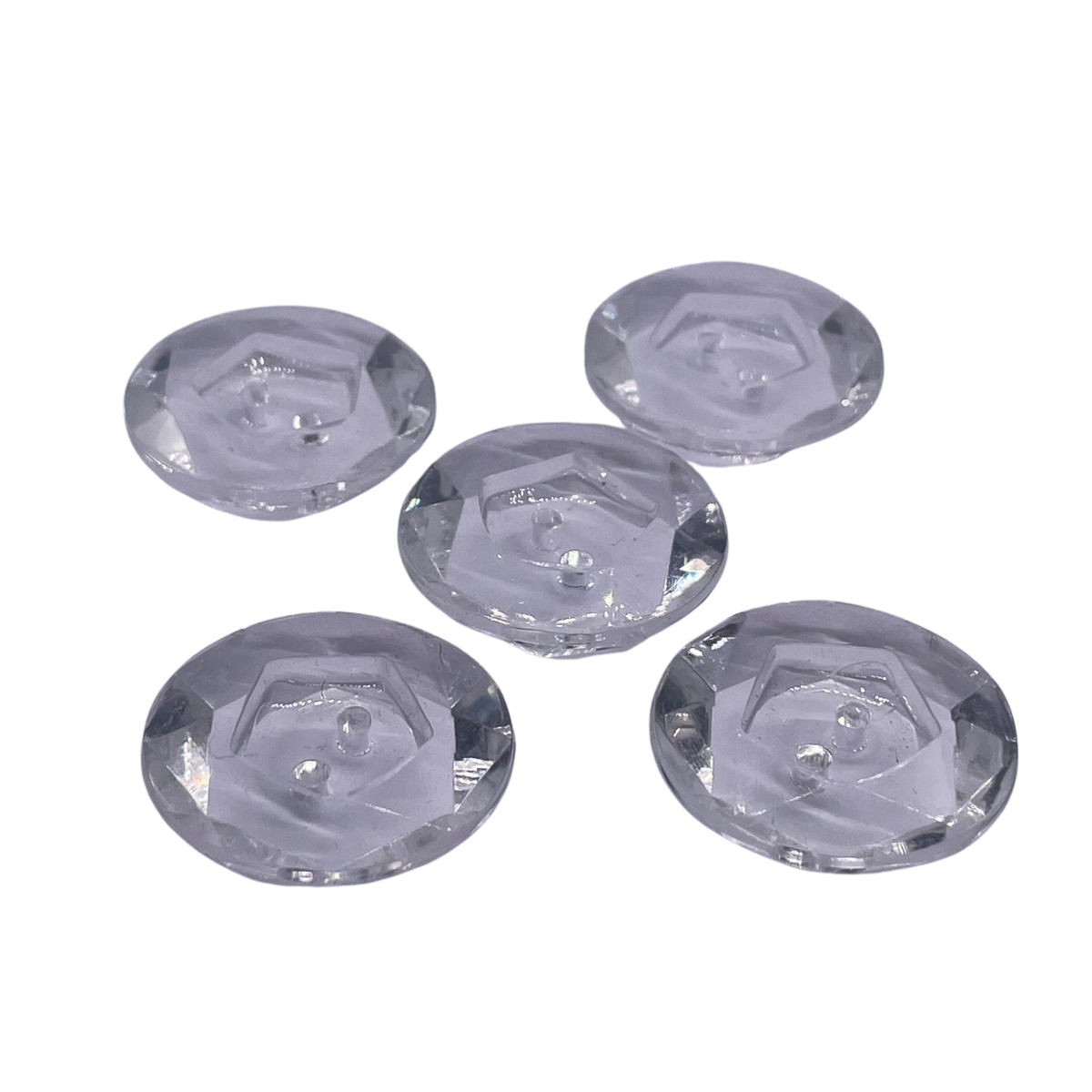 5 Adet Kristal Plastik Düğme (20mm)