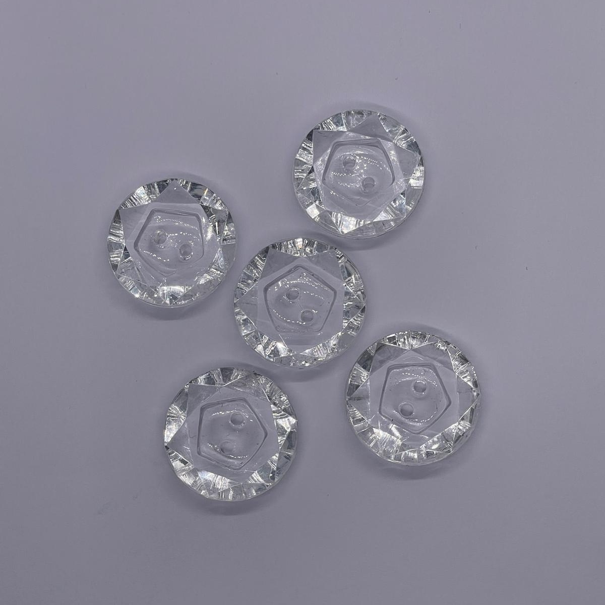 5 Adet Kristal Plastik Düğme (20mm) - Görsel 2