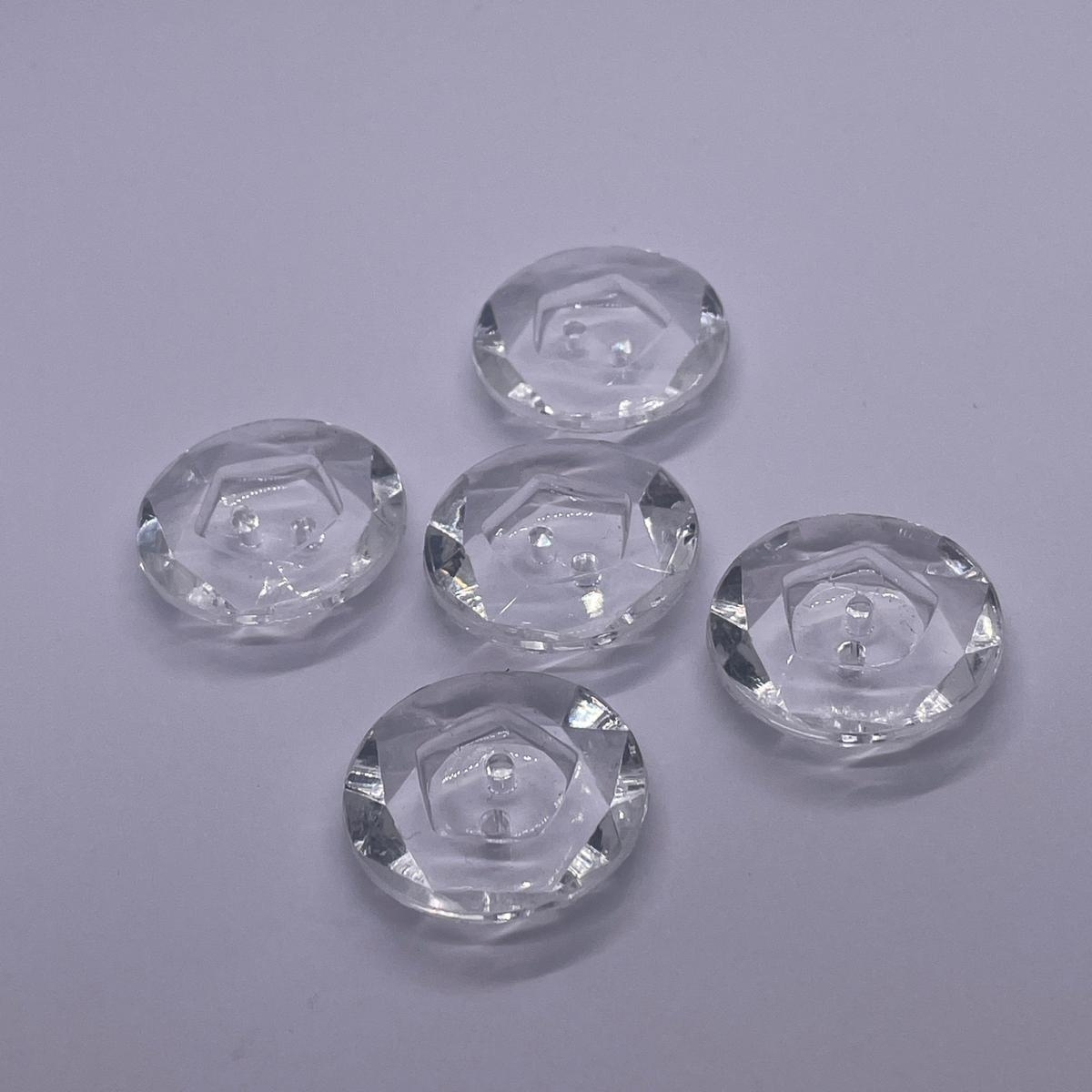 5 Adet Kristal Plastik Düğme (20mm) - Görsel 3