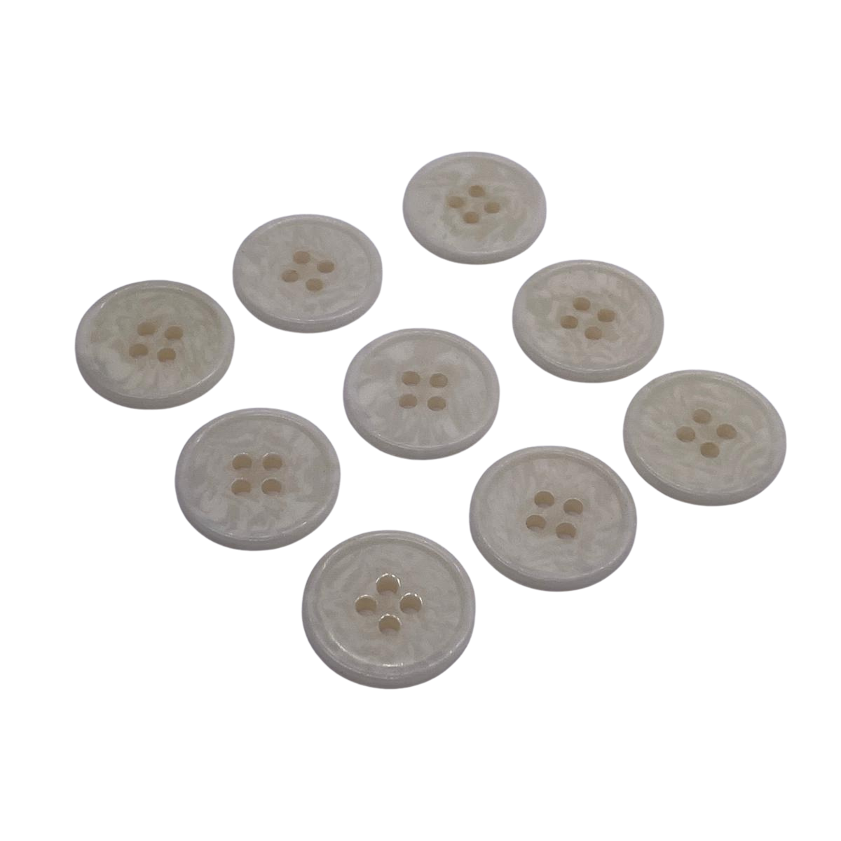 4 Delikli 10 Adet Plastik Düğme (19mm, Beyaz)
