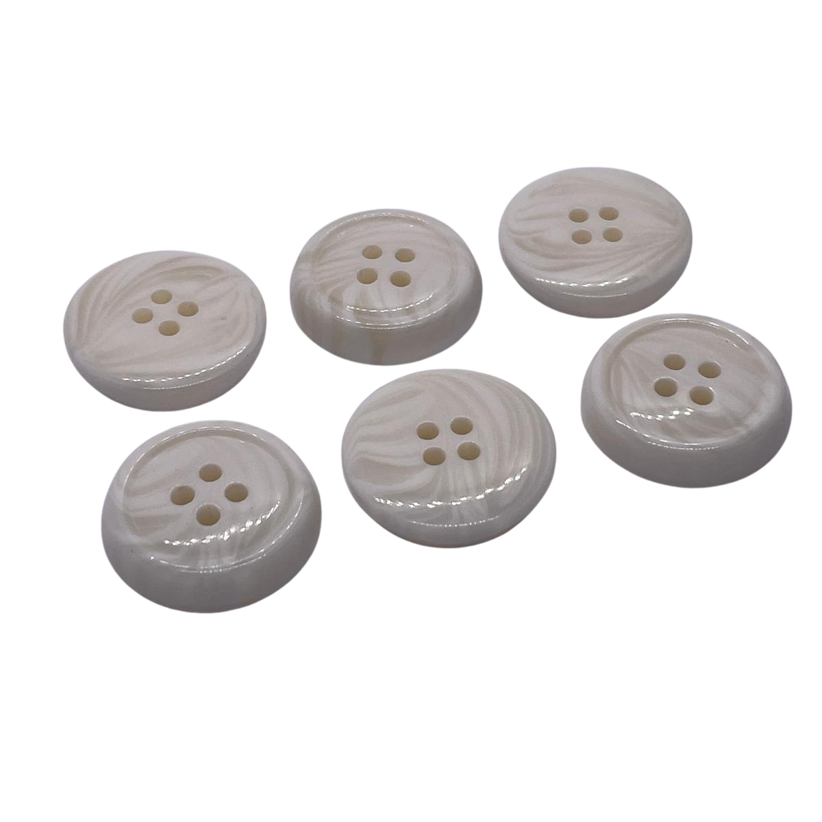 4 Delikli 10 Adet Plastik Düğme (22mm, Beyaz)